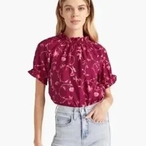 House The Katherine Top Burgundy Size Small